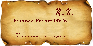 Mittner Krisztián névjegykártya